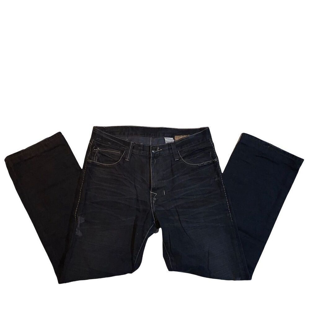 🕶️ Monarchy Men’s Jeans Sz 34 🔥 Dark Wash w/ V Stitch Pockets‎ 💣